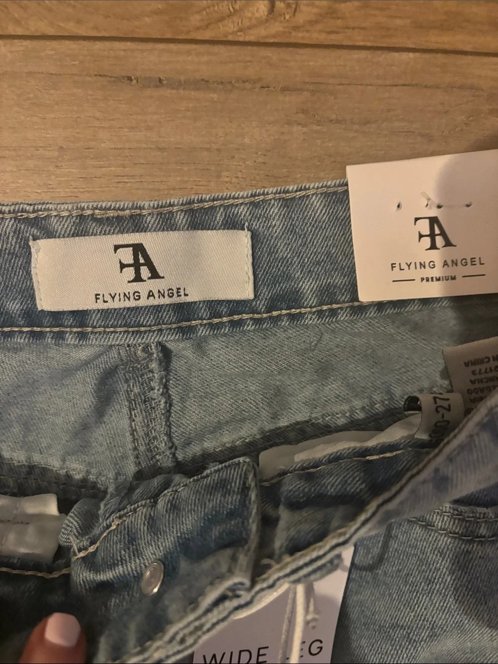Flying Angel High-Rise Wide Leg Jeans in Light Blue